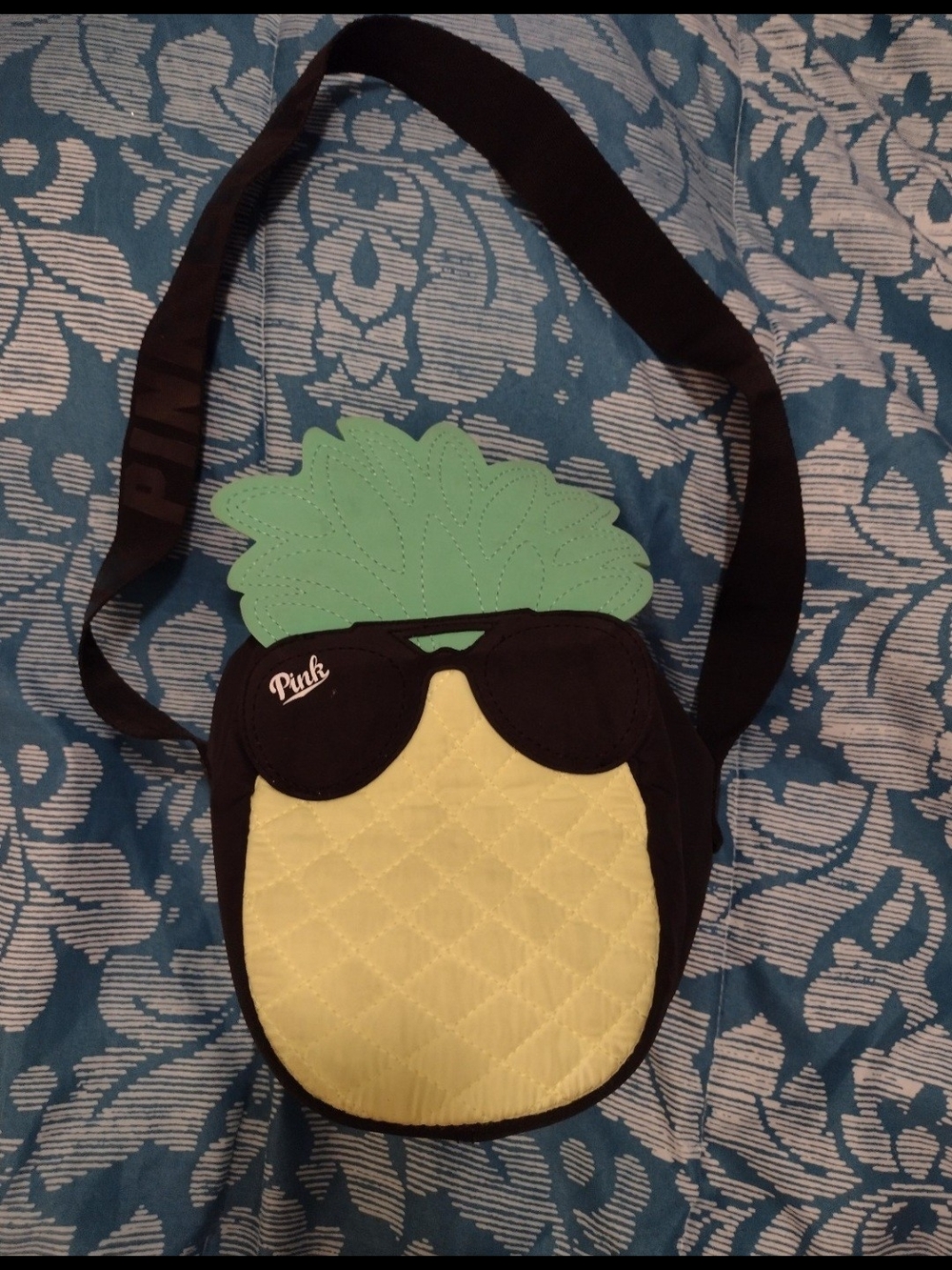 Pineapple Crossbody Bag with Sunglasses Detail